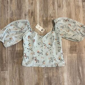 Abercrombie & Fitch Pink Ruched Crop Blouse